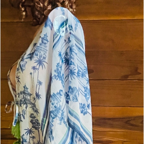 NWT Violet Sky Moroccan Travel Postcard Print Swimsuit Cover-Up Caftan M AS-IS - Picture 15 of 16